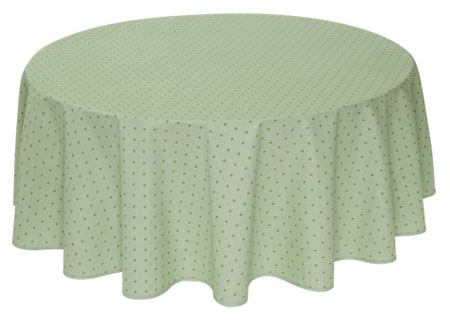 French Round Tablecloth coated or cotton Calissons light green